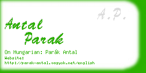 antal parak business card